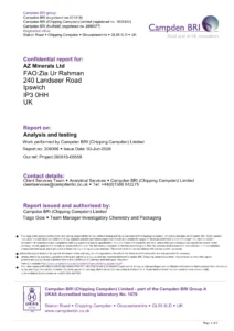 AZ Minerals Lab report / uk shilajit laB REPORT