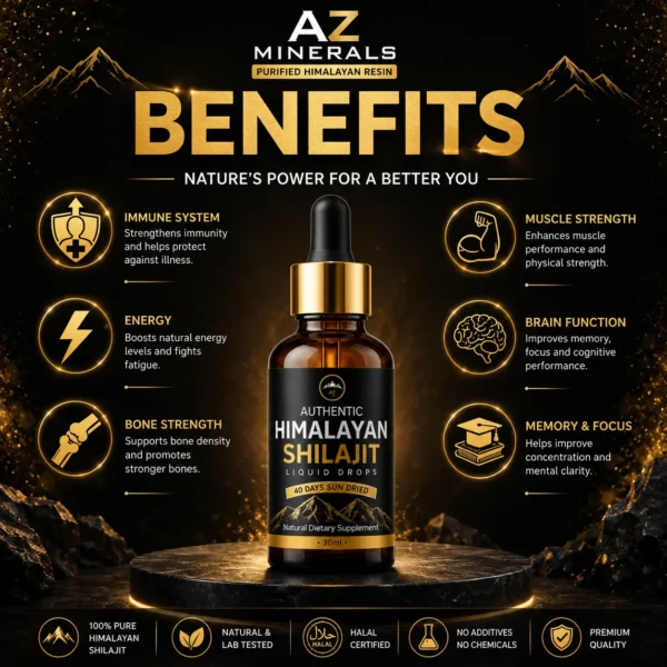 Shilajit Liquid Drops 50ml | Purified Himalayan Resin - Image 3